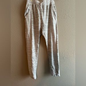 art class gray and white striped jogger sweats